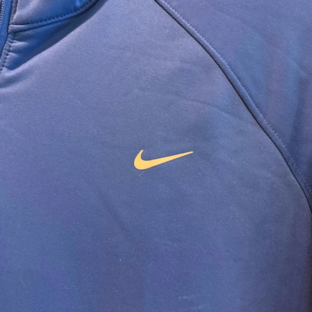 Nike Womens Blue Dri-FIT Fleece Lined‎ Quarter Zip Hoodie Size Large Running Top